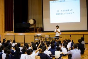 日和佐小での授業の様子